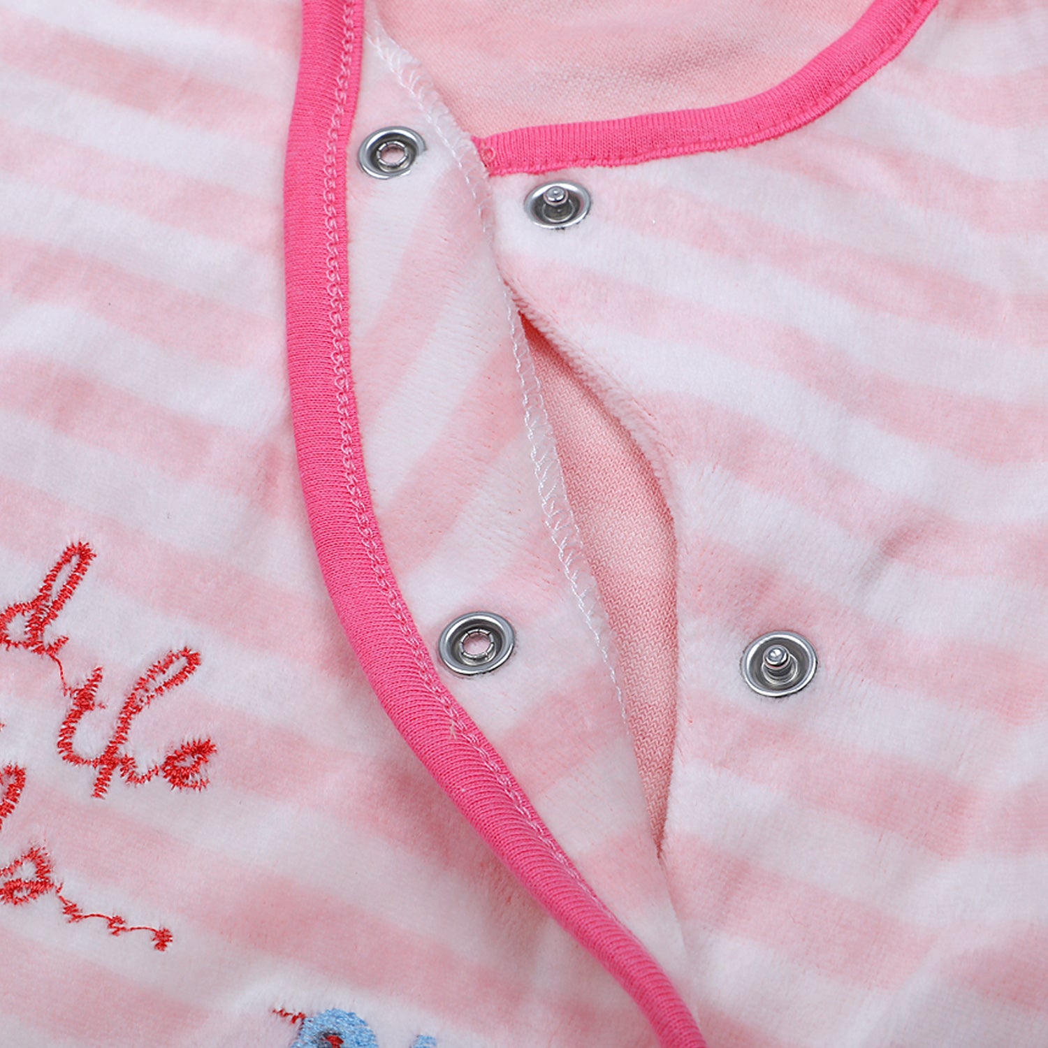 Giraffe Striped Infant Full Sleeves Snap Button Bodysuit Romper - Pink - Baby Moo