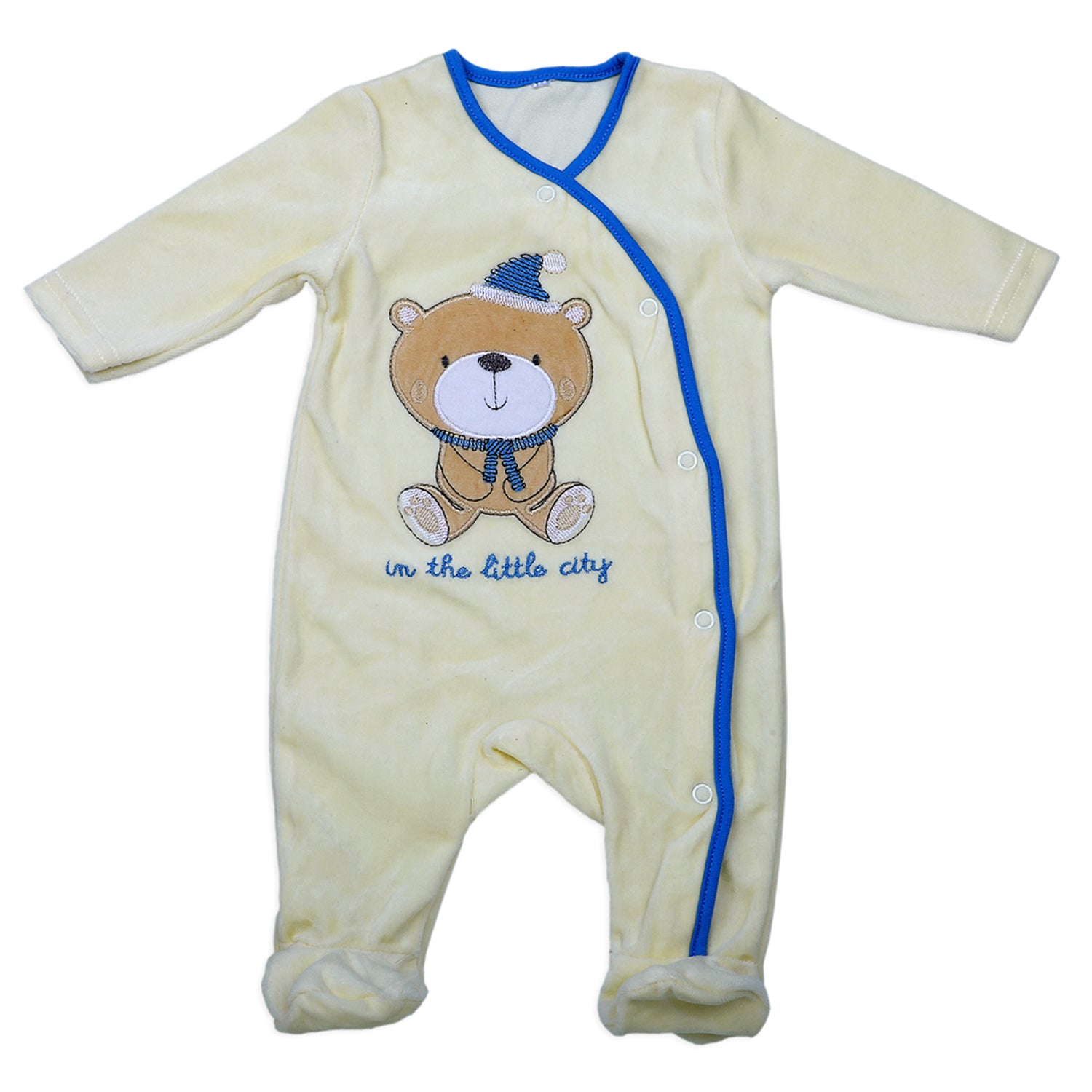 Bear In The City Infant Full Sleeves Snap Button Bodysuit Romper - Yellow
