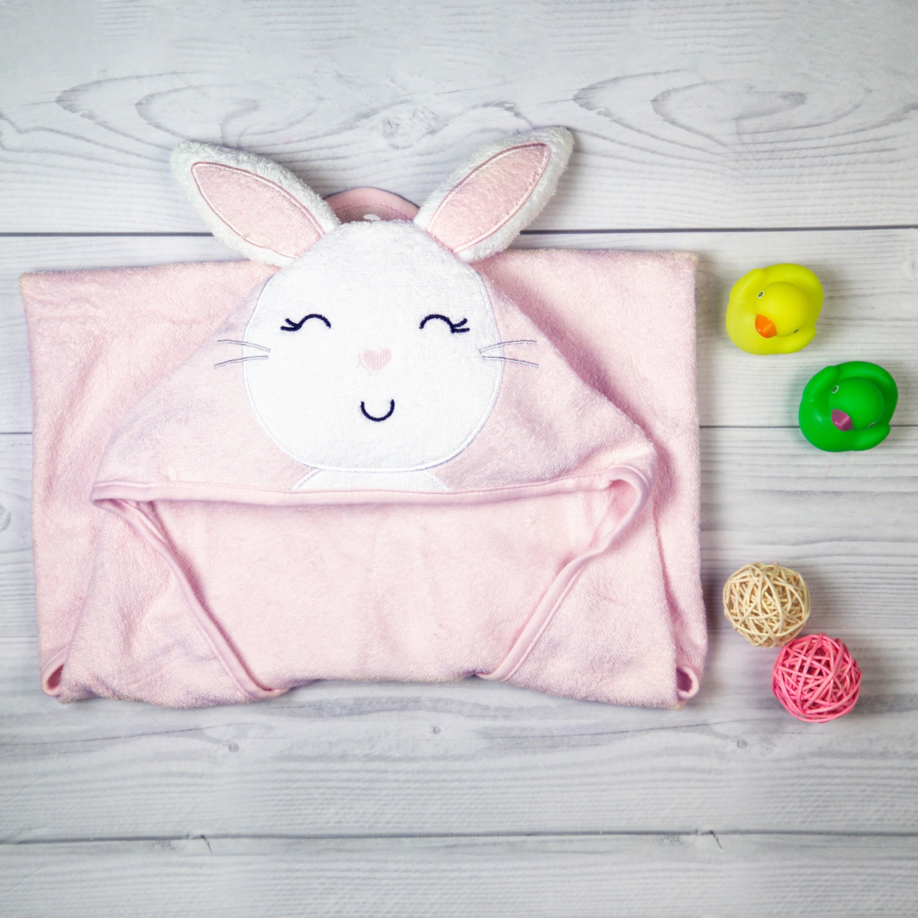 Cute Bunny Pink Animal Hooded Towel