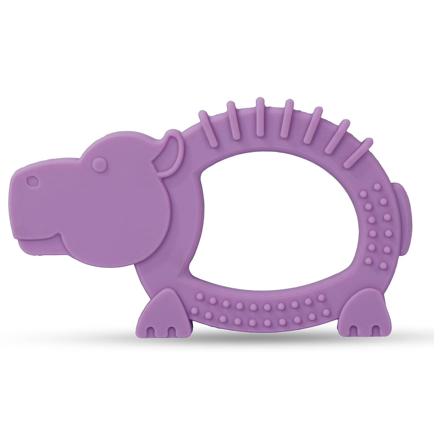 Baby Moo Hippo Soothing Silicon Teether BPA And Toxin Free - Purple - Baby Moo