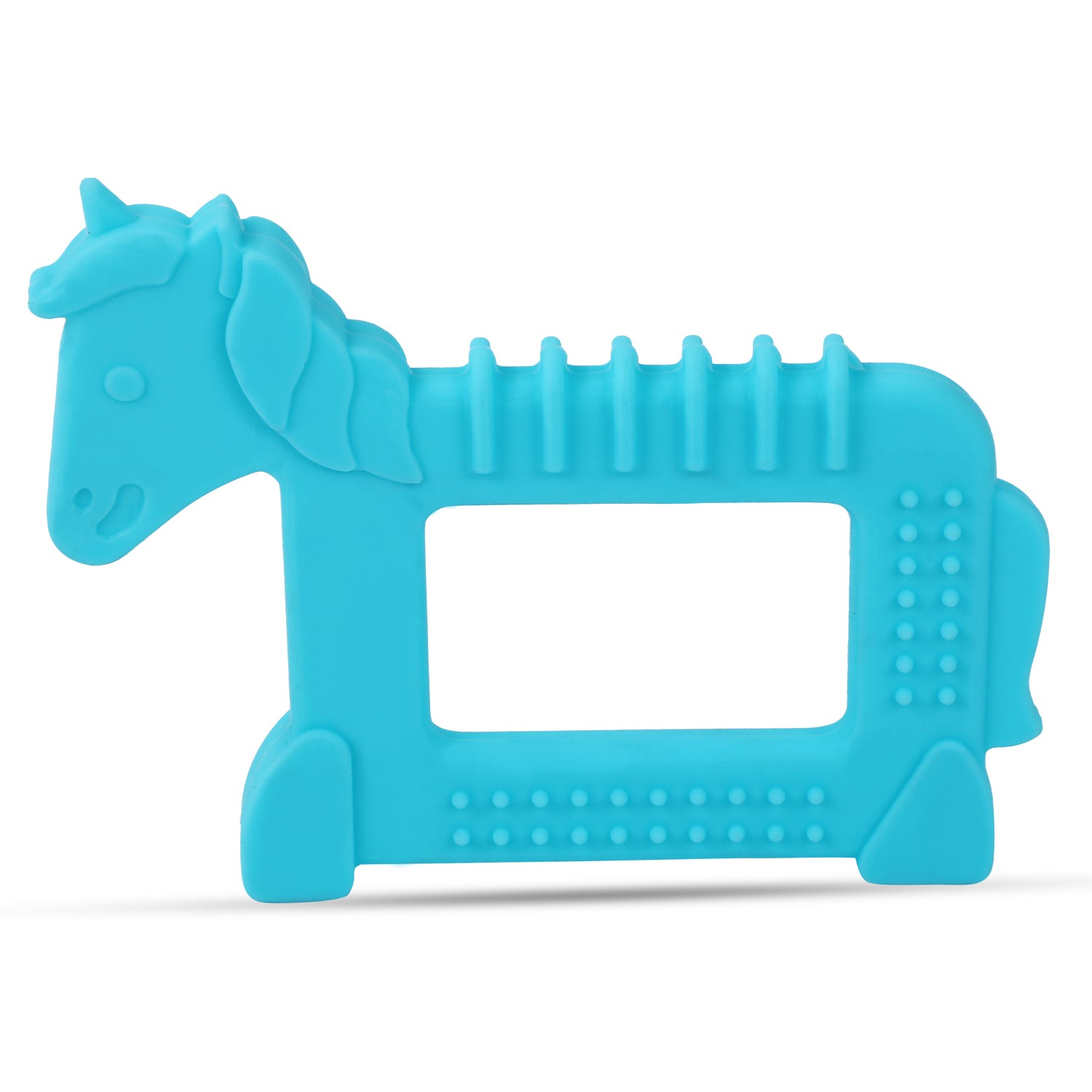 Baby Moo Unicorn Soothing Silicon Teether BPA And Toxin Free - Blue