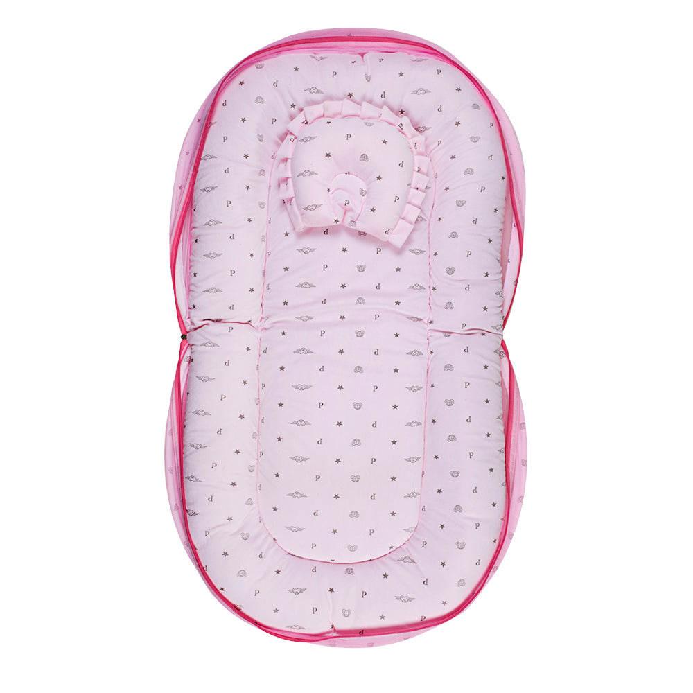 Your Star Is Born Pink Velvet Mosquito Net Tent Mattress Set - Baby Moo