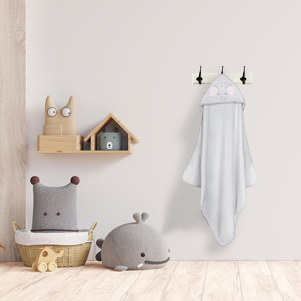 Elephant Grey and Pink Towel & Wash Cloth Set