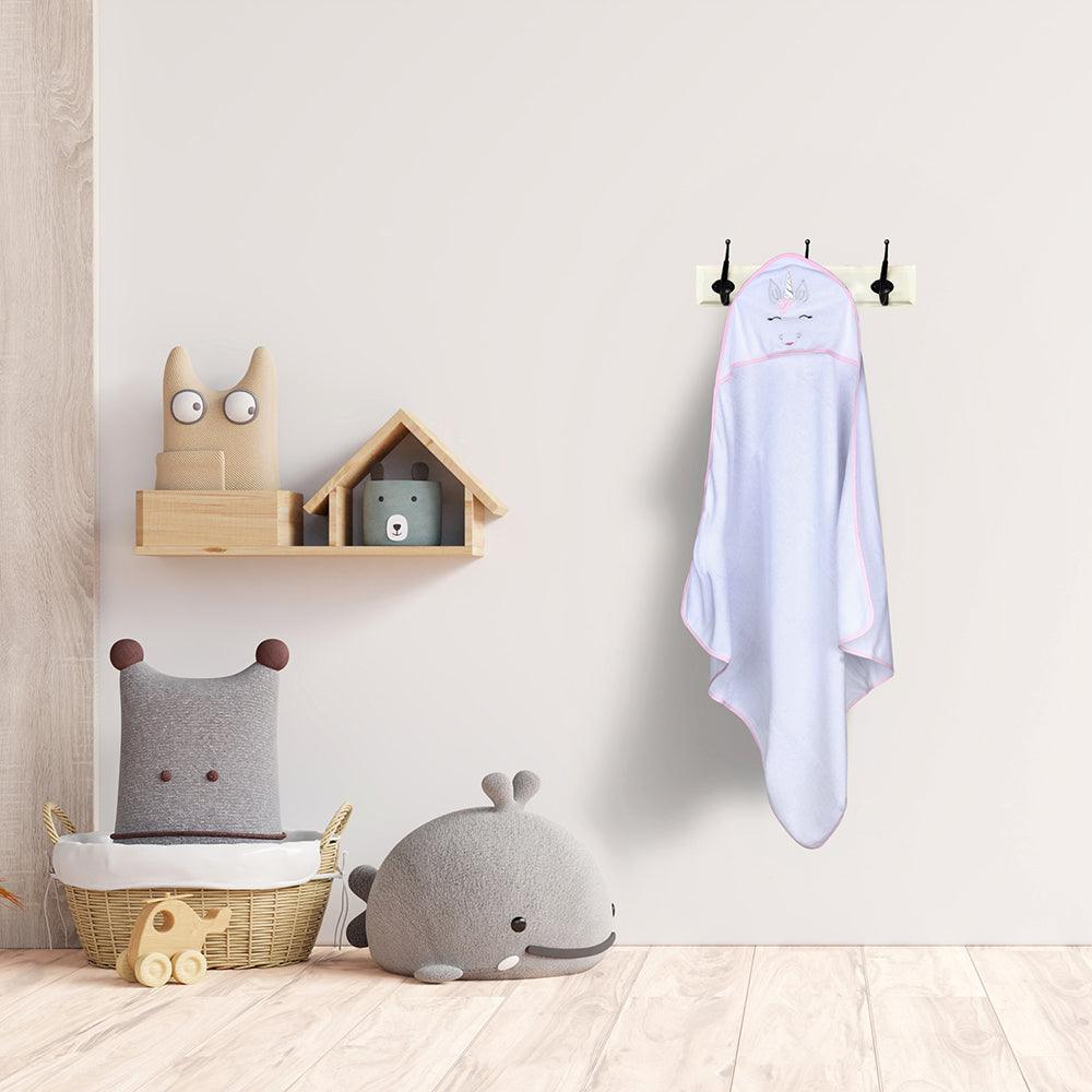 Whimsical Unicorn White Towel & Wash Cloth Set