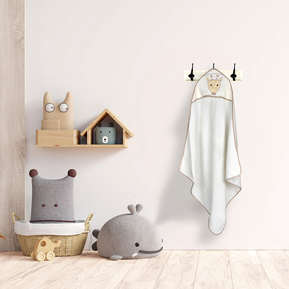 Giraffe Beige Towel & Wash Cloth Set - Baby Moo