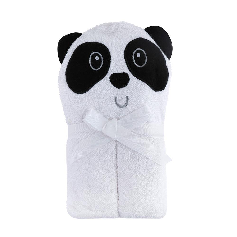 Sleepy Panda White Animal Hooded Towel - Baby Moo