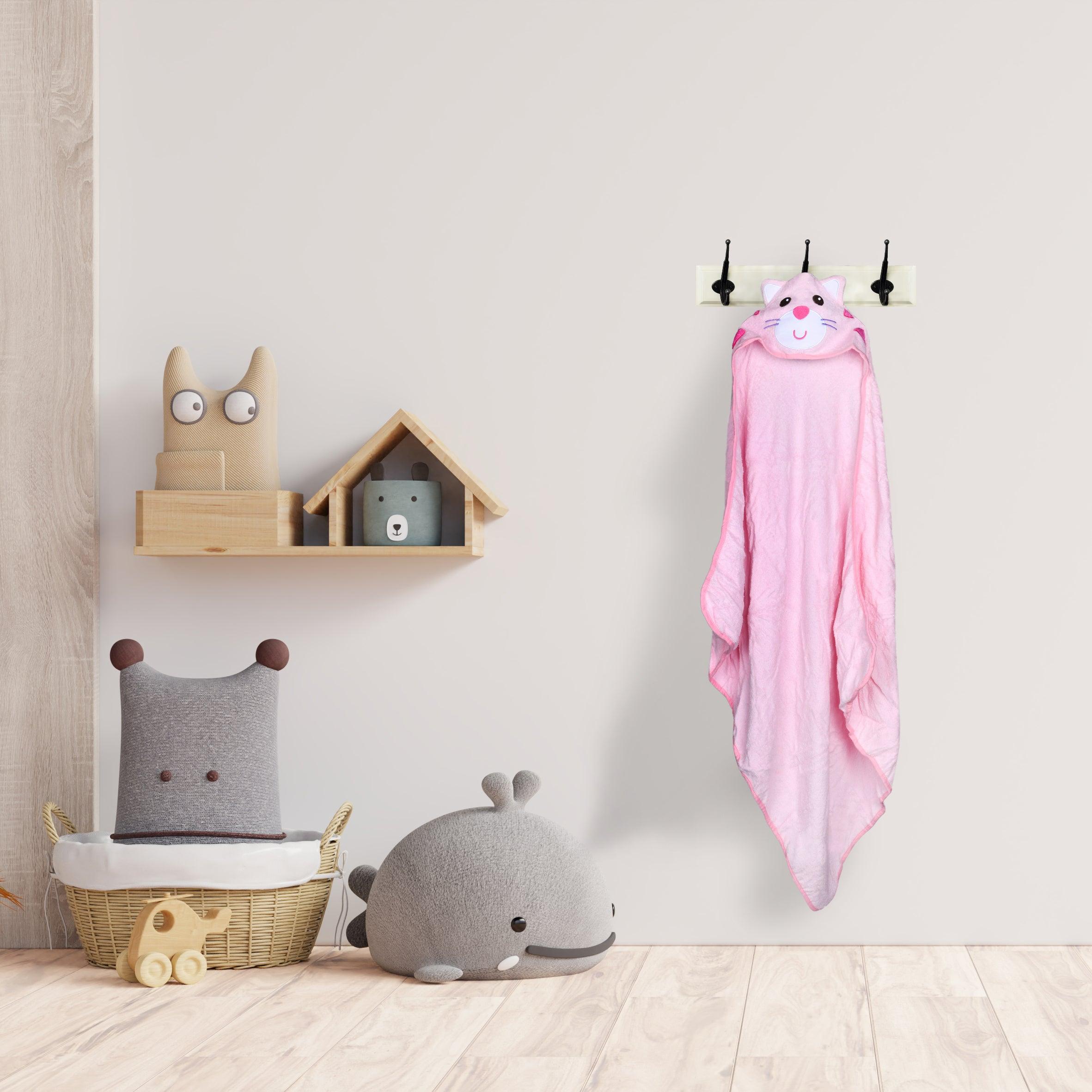 Kitty Pink Animal Hooded Towel - Baby Moo