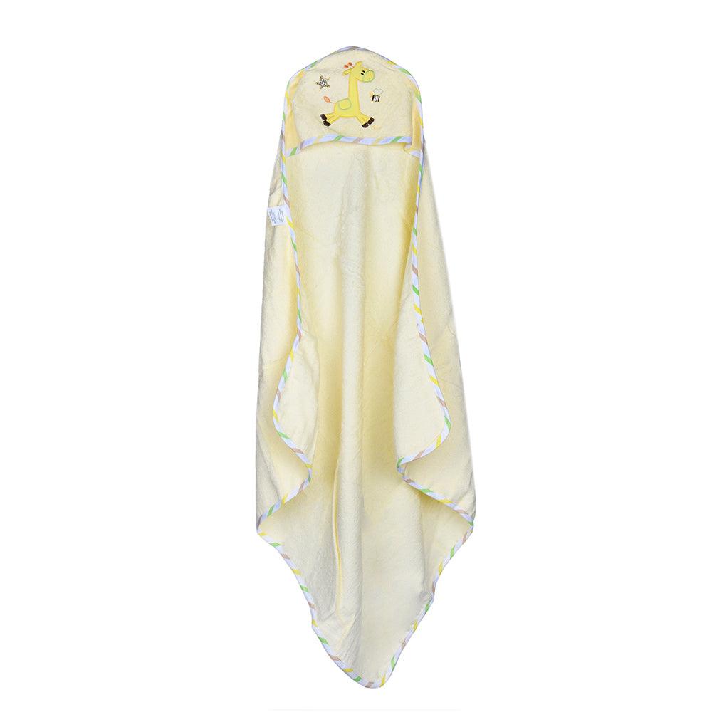 Giraffe Yellow Applique Hooded Towel & Wash Cloth Set - Baby Moo
