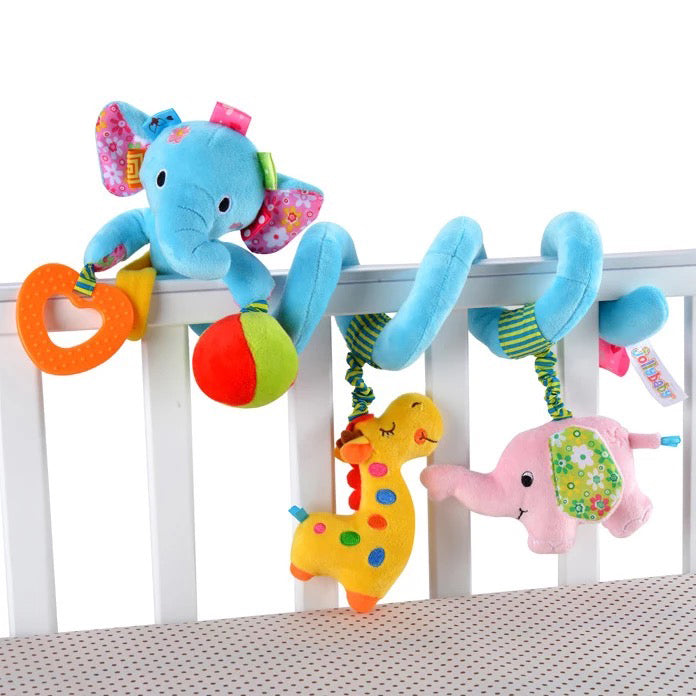 Elephant Blue Pram And Crib Spiral Toy - Baby Moo