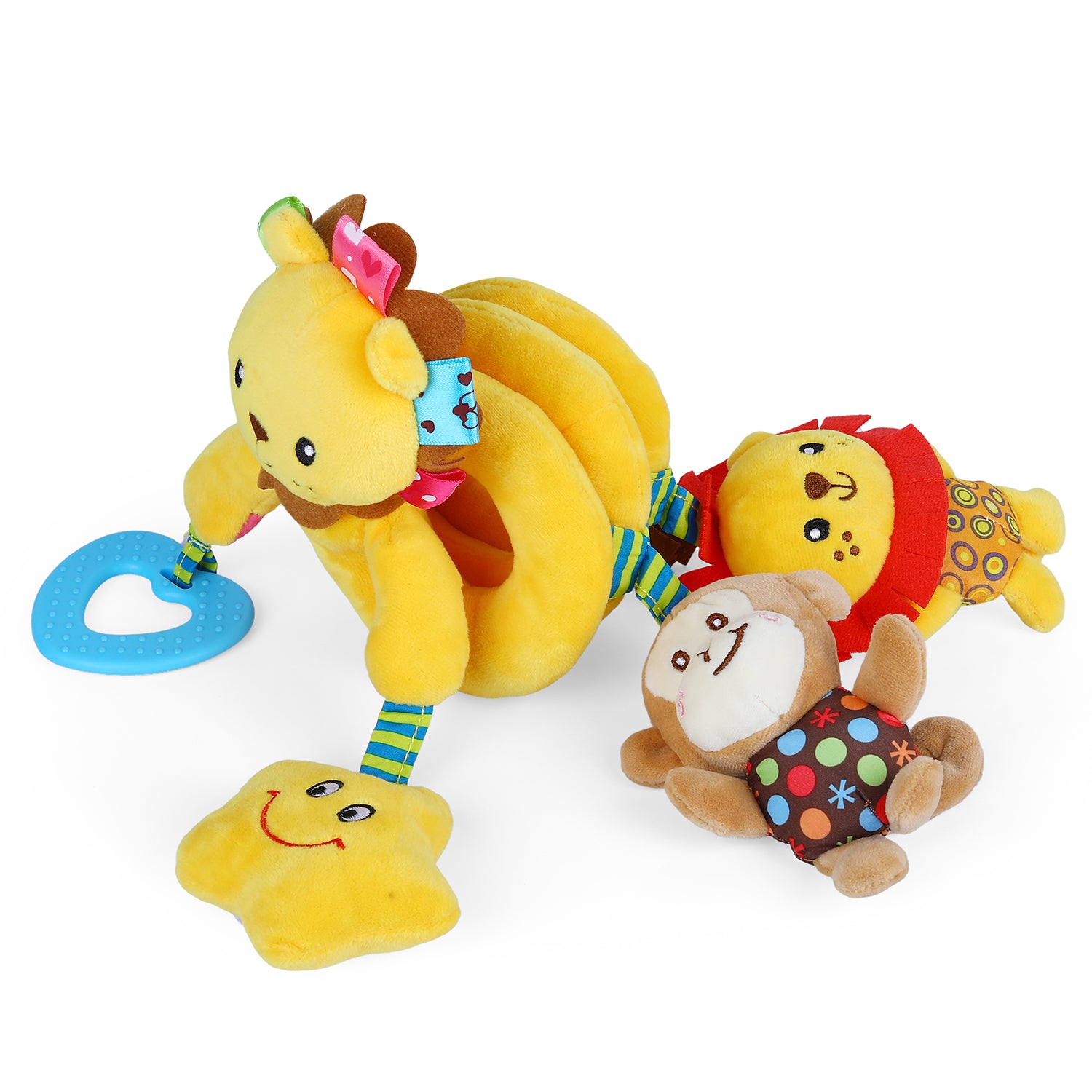 Lion Crib Spiral Hanging Toy With Teether - Yellow - Baby Moo