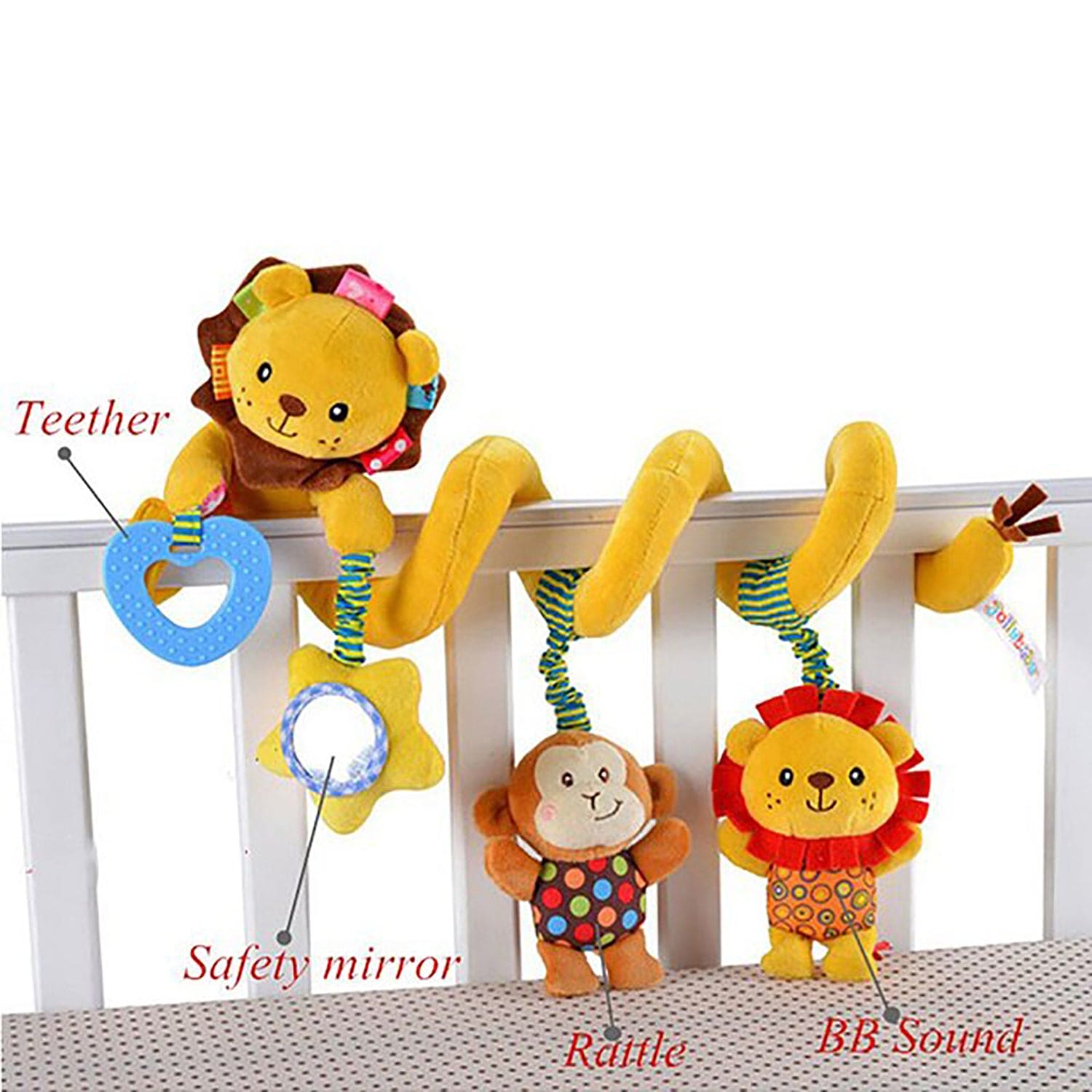 Buy Yellow Lion Crib Spiral Hanging Toy For Kids Online