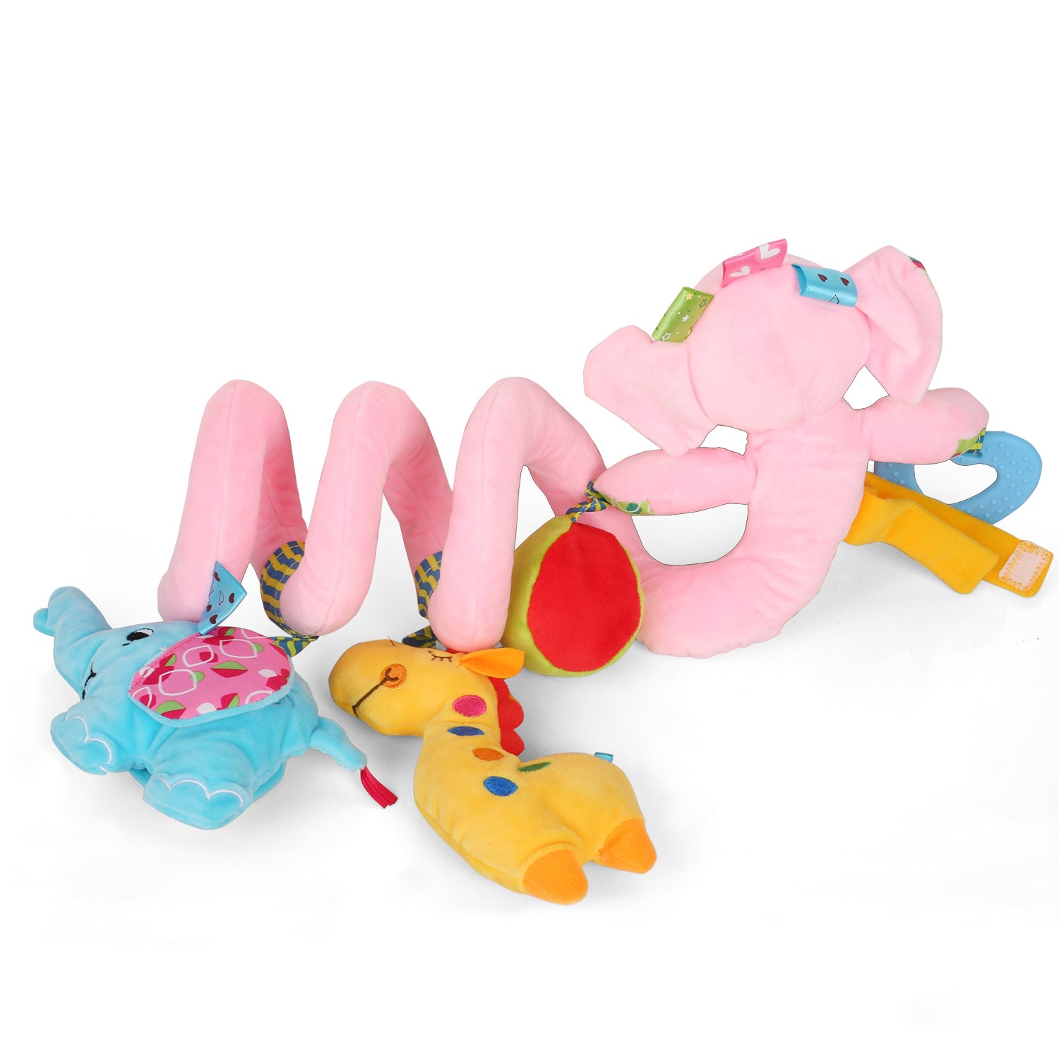 Elephant Pink Pram And Crib Spiral Toy - Baby Moo