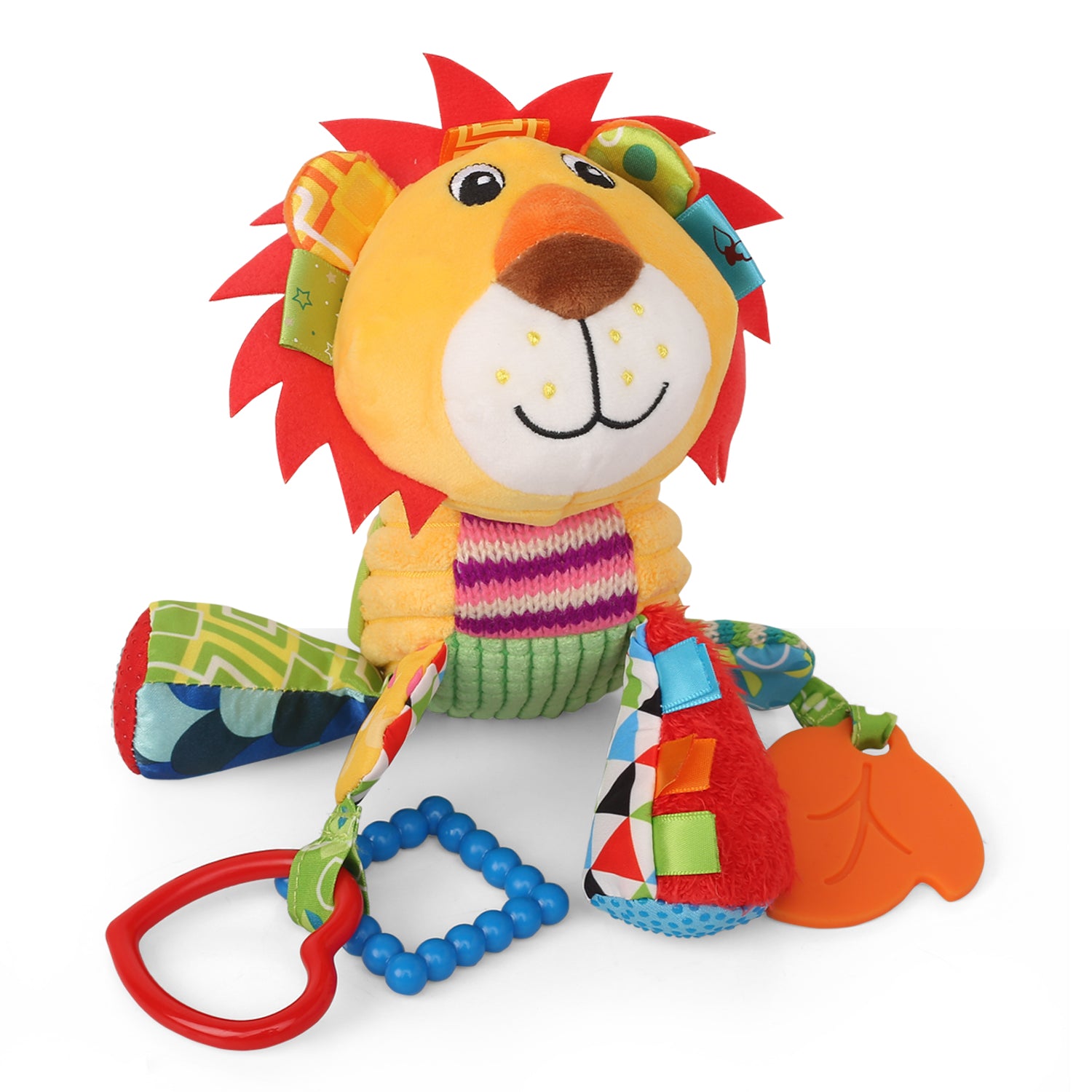 Lion Multicolour Hanging Pulling Toy With Teether - Baby Moo