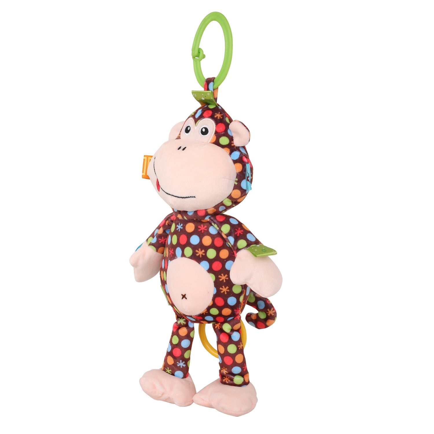 Polka Dotted Monkey Multicolour Hanging Pulling Toy - Baby Moo