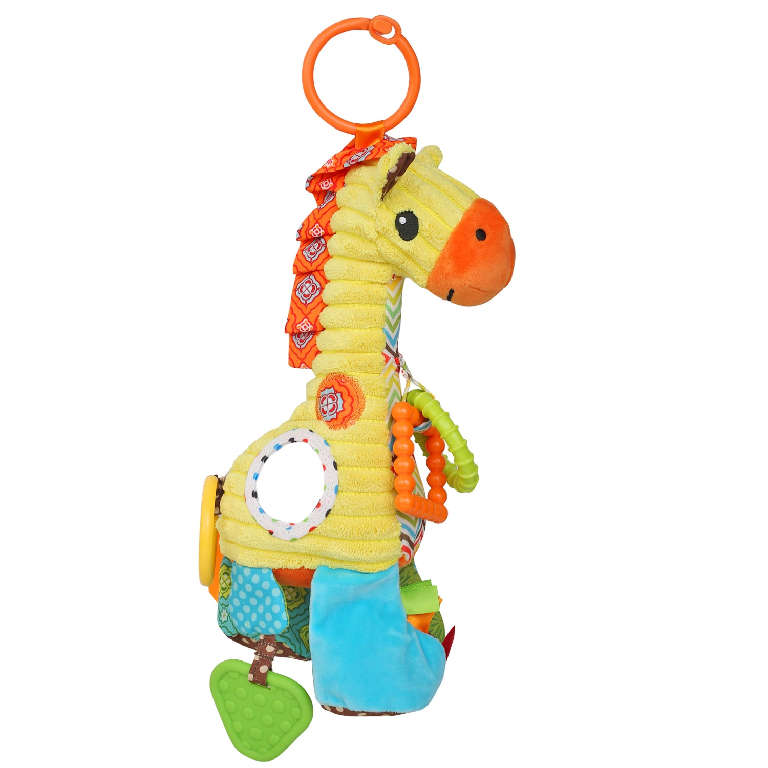 Giraffe Yellow Pulling Toy With Teether - Baby Moo