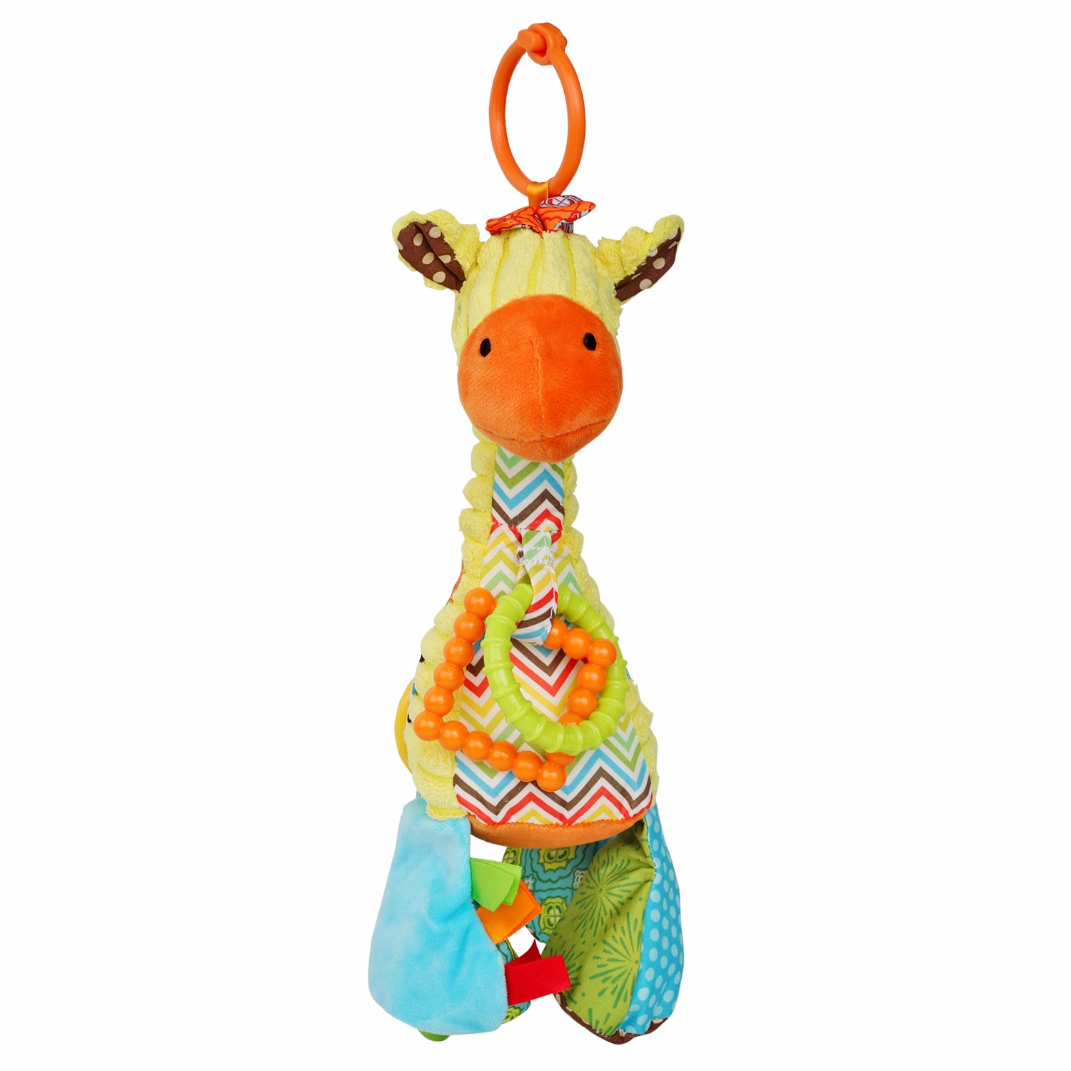 Giraffe Yellow Pulling Toy With Teether - Baby Moo