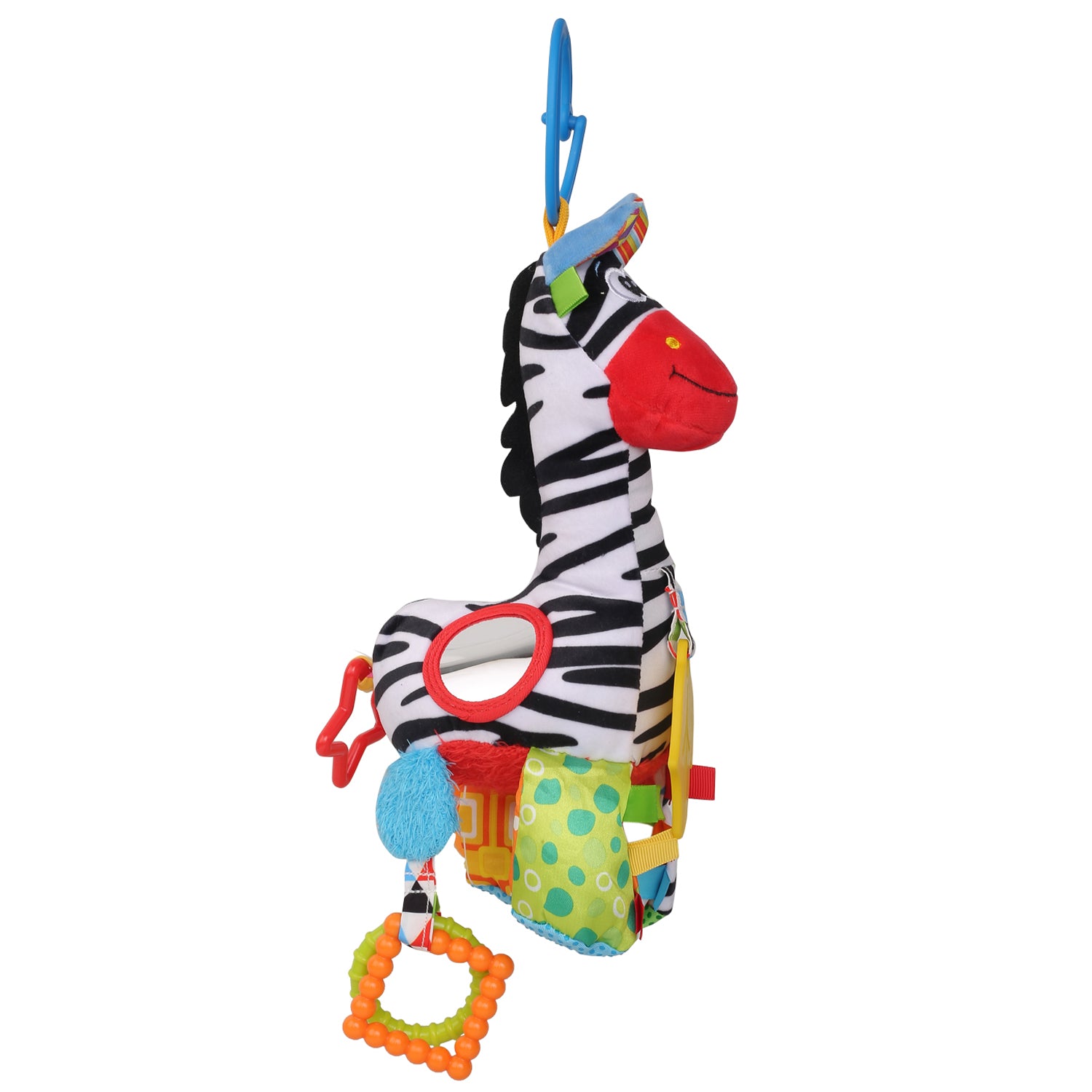 Zebra Multicolour Hanging Pulling Toy With Teether