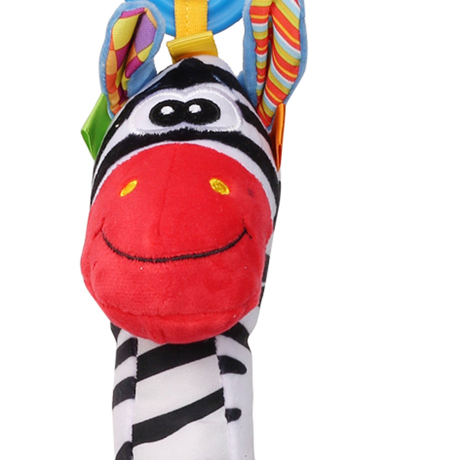 Zebra Multicolour Hanging Pulling Toy With Teether - Baby Moo