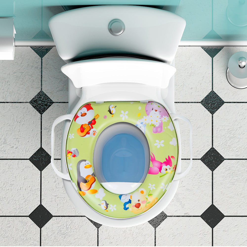 Penguins Green Potty Seat With Handle