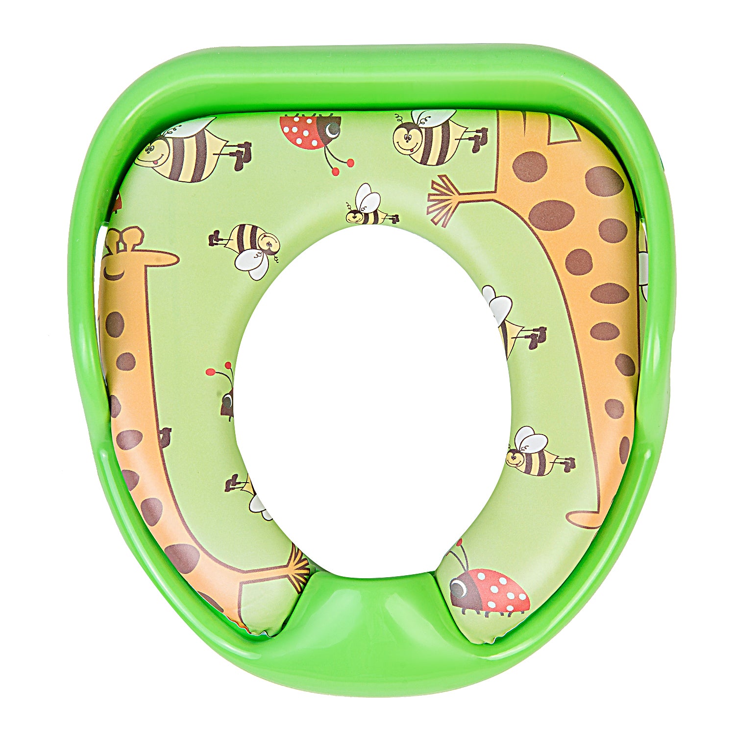 Giraffe Green Potty Seat With Handle And Back Support