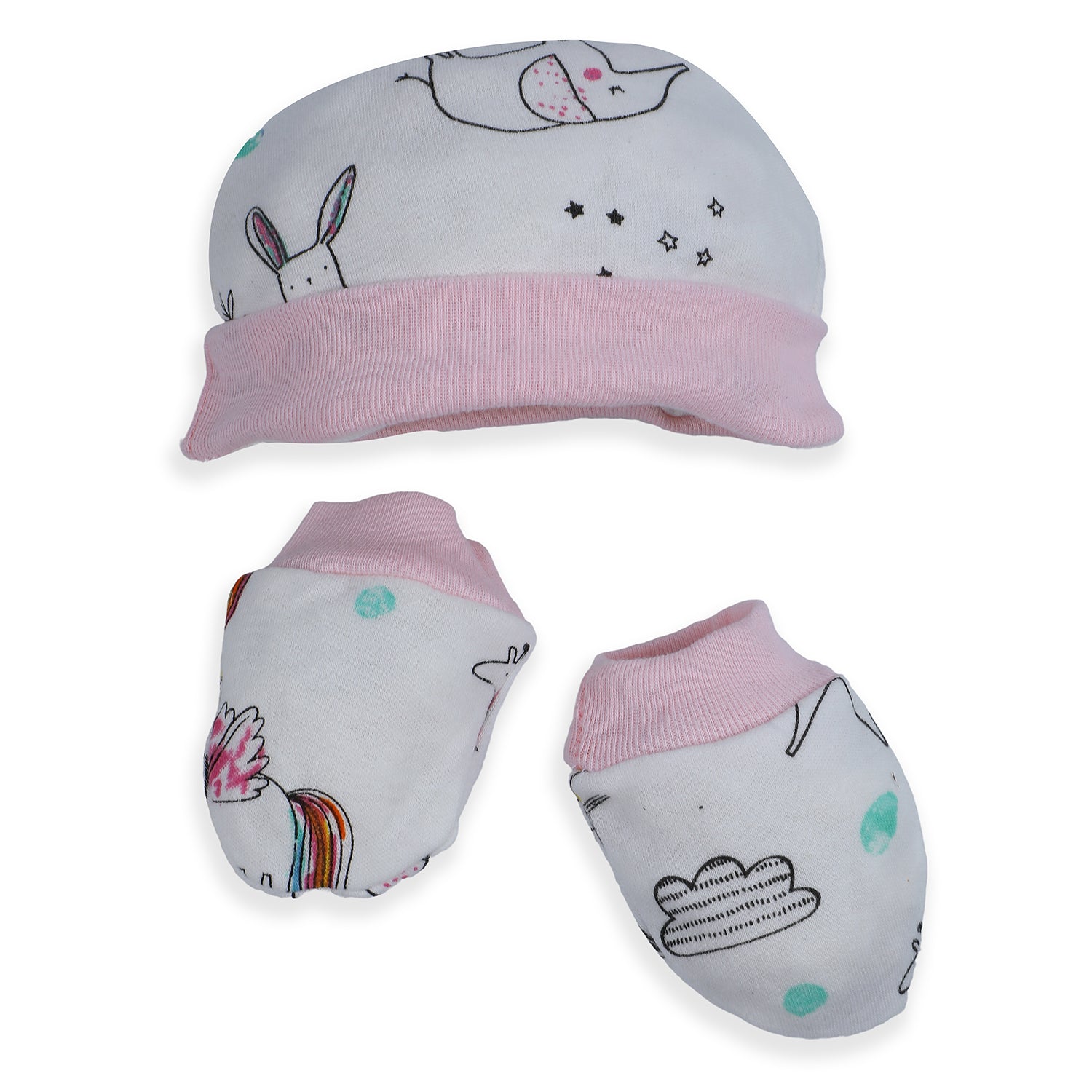 Baby Moo Unicorn Rainbow Infant Essentials 5 pcs Romper Gift Set - Pink - Baby Moo