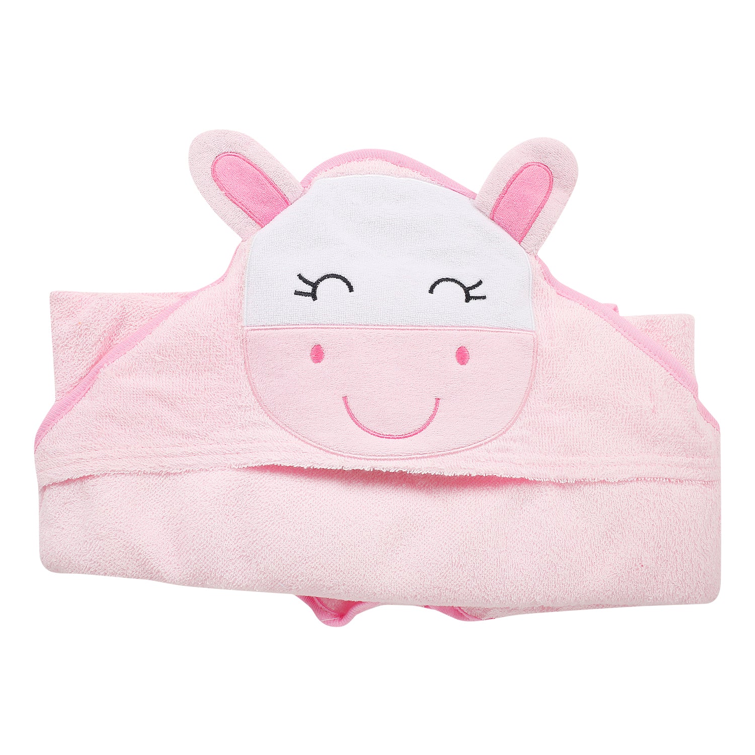 Sleepy Bunny Pink Hooded Towel - Baby Moo