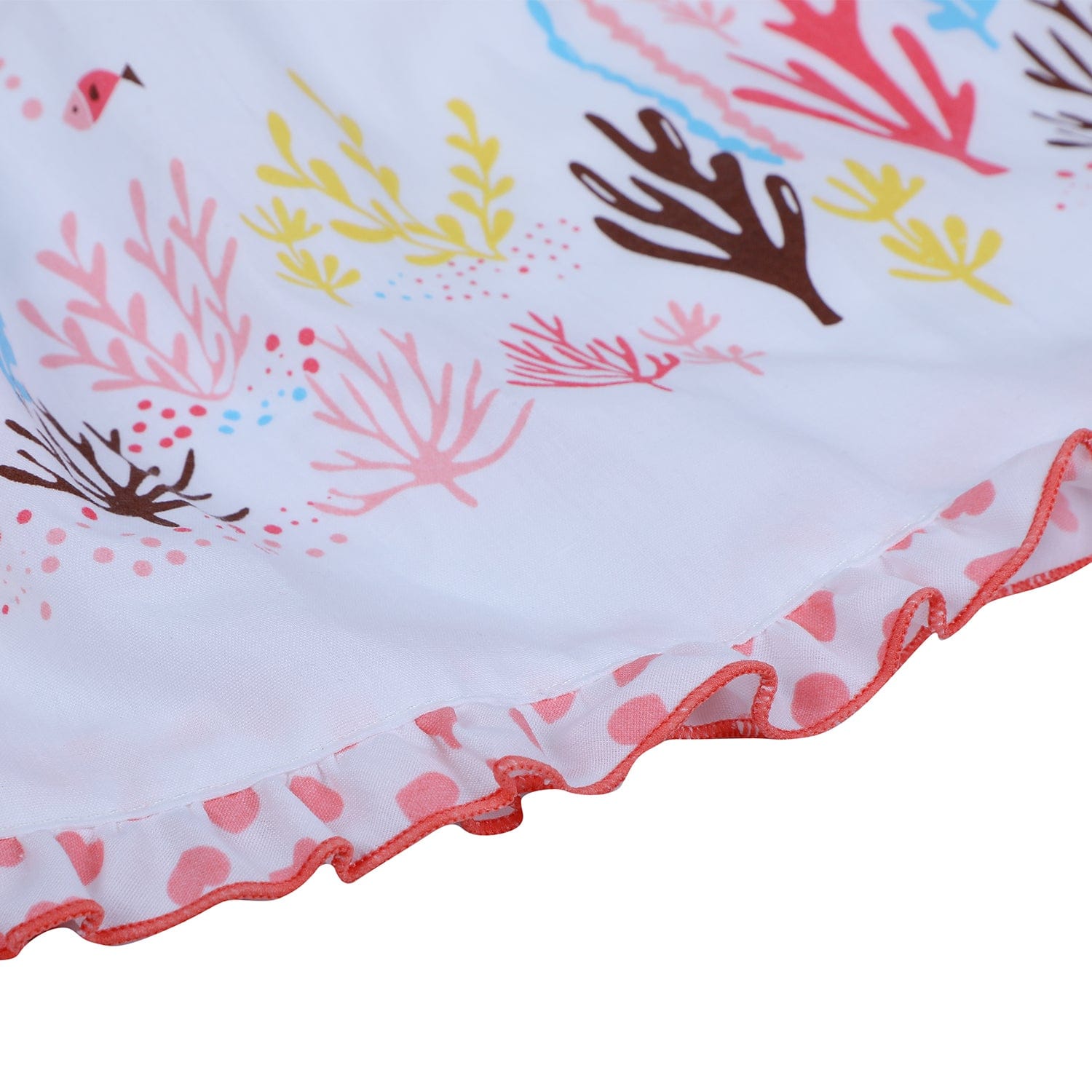 Baby Moo Aqua Theme Flutter Sleeves Knee Length Frock - Pink - Baby Moo