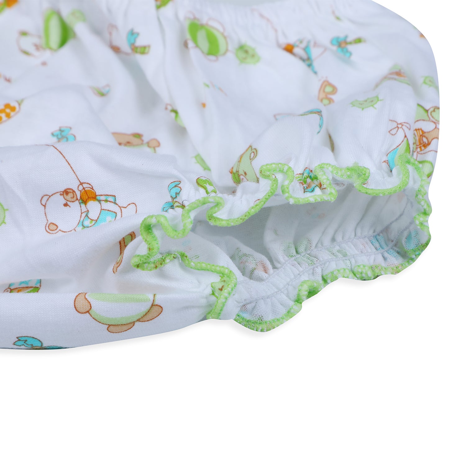 Baby Moo Kite Flying Bear Pure Cotton Sleeveless Vest With Matching Bottom 2pcs Set - Green